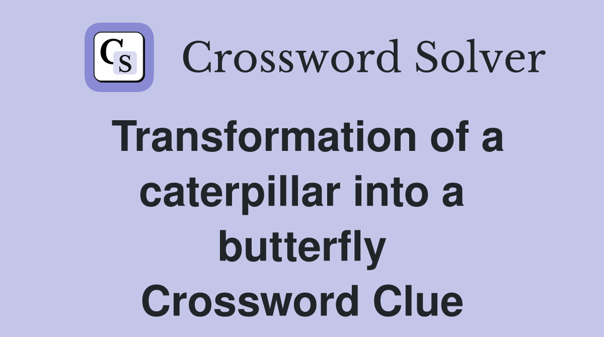 Transformation of a caterpillar into a butterfly Crossword Clue